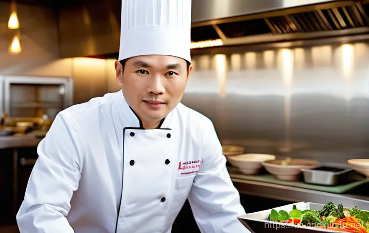 중식조리사 자격증 관련 규정 변경 - **Prompt:** A highly skilled Chinese chef, mid-30s, with a focused and passionate expression, precis...