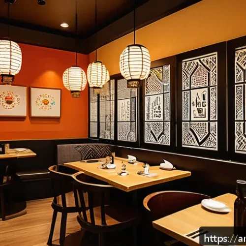 Home 17 한식조리사와 창업의 연관성 - A cozy Korean-Arabic fusion restaurant interior showcasing warm, traditional Korean décor elements l...